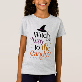 Witch Way naar het Snoep Halloween Shirt