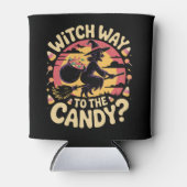 Witch Way naar het Snoep Halloween T-shirt Blikjeskoeler (Voorkant)