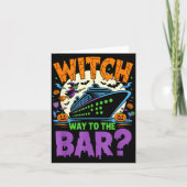 Witch Way To The Bar Funny Halloween Cruise Kaart (Voorkant)