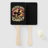 Witch Way to the Candy Halloween T-shirt Handwaaier (Voorkant en achterkant)
