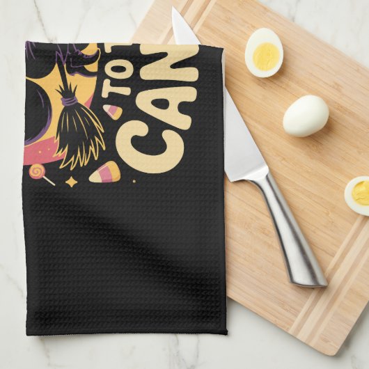 Witch Way to the Candy Halloween T-shirt Theedoek (Quarter Fold)