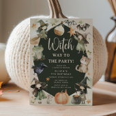 Witch Way to the Party' Kids Halloween Birthday Kaart