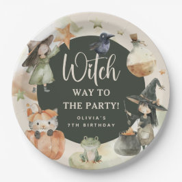 Witch Way to the Party' Kids Halloween Birthday Papieren Bordje