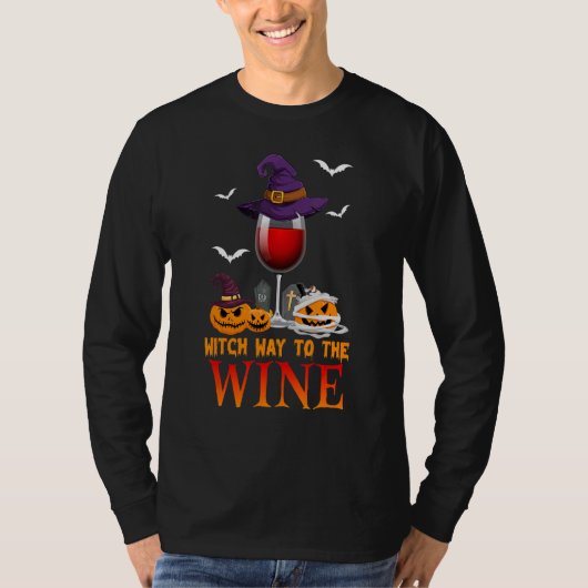 Witch Way To The Wine Costume For Witch T-shirt (Voorkant)