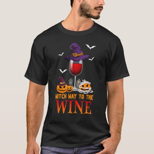 Witch Way To The Wine   Costume For Witch   T-shirt (Voorkant)