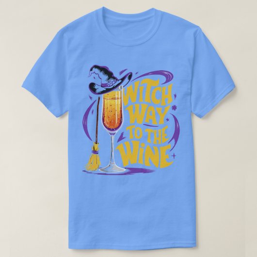 Witch Way to the Wine Funny Halloween Witch Pet T-shirt (Design voorkant)