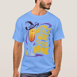 Witch Way to the Wine Funny Halloween Witch Pet T-shirt