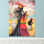 Witch Way Wiccan Halloween Art van Molly Harrison Canvas Afdruk (Insitu (Houten vloer))