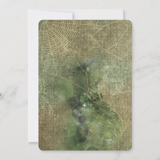 Witch Wicca Spells en Webs Wedding Invitation Kaart (Achterkant)