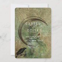 Witch Wicca Spells en Webs Wedding Invitation