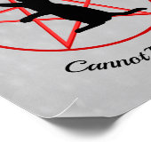 Witch Wiccan Symbolen Zwarte Kat Pentagram Grijs Poster (Hoek)