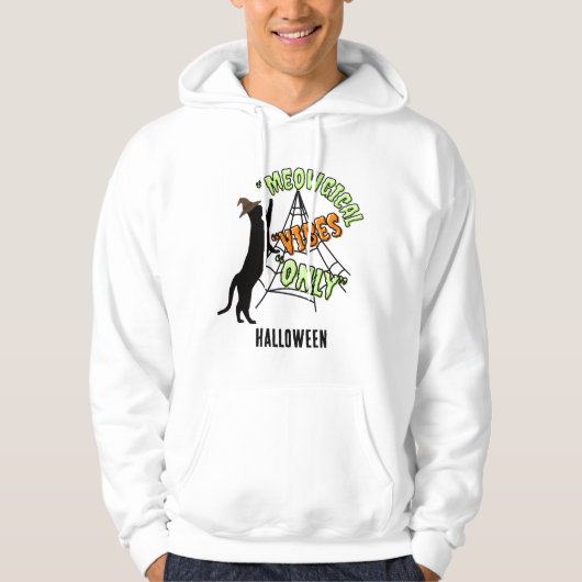 Witch Wired Cat in Halloween bewerkbaar Hoodie (Voorkant)