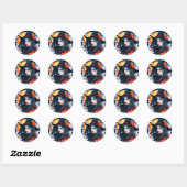 Witch with a Wolf beroemd gemaakt door Halloween F Ronde Sticker (Vel)