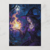 Witch with fire magick briefkaart (Voorkant)