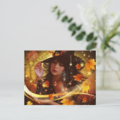 Witch Woman Halloween Briefkaart (Staand voorkant)