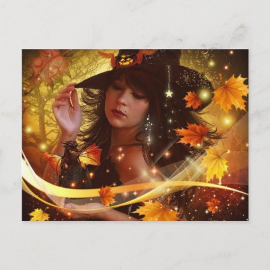 Witch Woman Halloween Briefkaart (Voorkant)