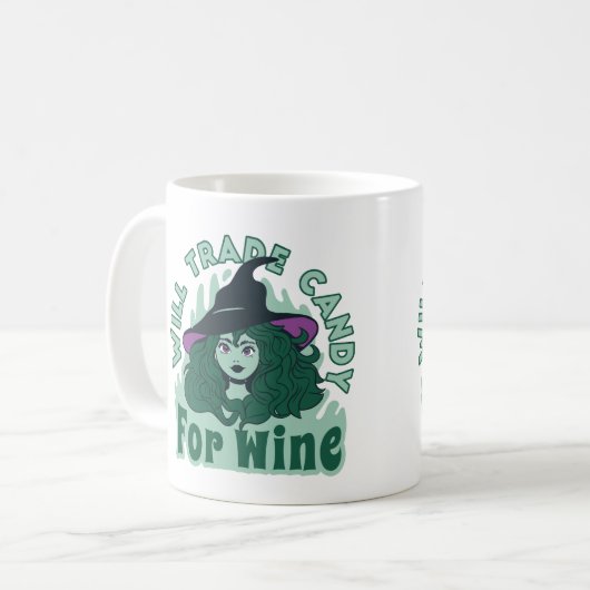 Witch zal Snoep ruilen voor Wine Funny Koffiemok (Voorkant links)