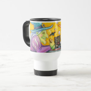 WITCH ZISTERS EN ZWARTE CAT-HALLOWEEN REISMUG REISBEKER