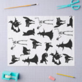 Witch Zwart Kat Skelet Silhouet Decoupage Tissuepapier (Craft)
