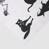 Witch Zwart Kat Skelet Silhouet Decoupage Tissuepapier (Detail)
