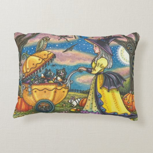 WITCH, ZWARTE CAT-BABY-BUGIE, HOLIDAAGS ACCENT PIL KUSSEN (Achterkant)