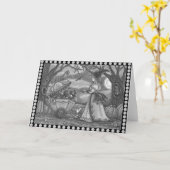 WITCH, ZWARTE CAT-BABY-BUGIE, Wenskaart leeg Kaart (Gele Bloem)