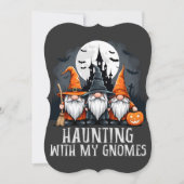 Witchcore Halloween Gnome Trio Haunted Castle Feestdagenkaart (Voorkant)
