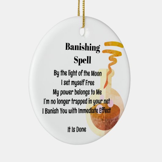 Witchcraft Banishing Spell Magic Potion White Keramisch Ornament (Rechts)