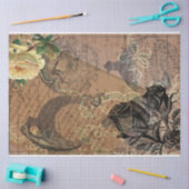 Witchcraft Halloween Black Yellow Rose Ephemera Tissuepapier (Craft)