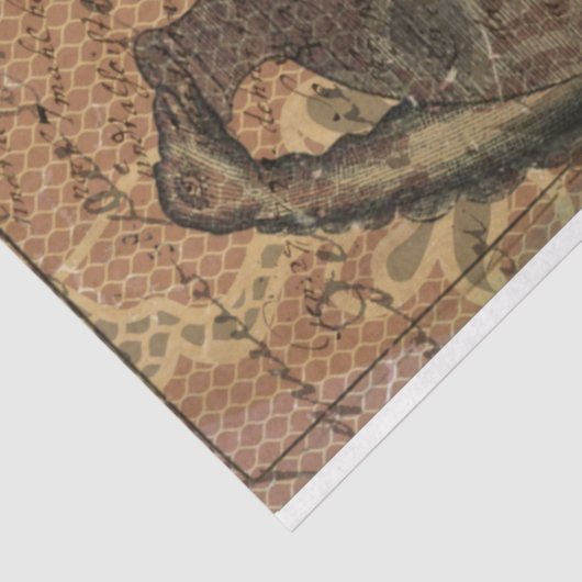 Witchcraft Halloween Black Yellow Rose Ephemera Tissuepapier (Detail)