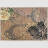 Witchcraft Halloween Black Yellow Rose Ephemera Tissuepapier (Voorkant)