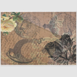 Witchcraft Halloween Black Yellow Rose Ephemera Tissuepapier