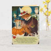 Witchcraft Halloween Hekskaarten Kaart (Gele Bloem)