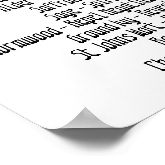 Witchcraft Herbs Psychic Development Spells Poster (Hoek)