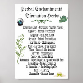 Witchcraft Herbs Psychic Development Spells Poster