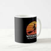 Witchcraft Hobby Retro Sunset Personaliseren Koffiemok (Voorkant rechts)