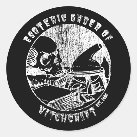 Witchcraft Magic Order Occult Witch Alchemist Ronde Sticker (Voorkant)