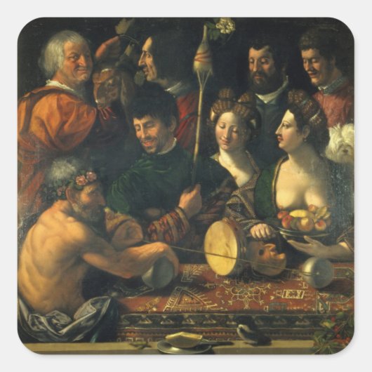 Witchcraft or Allegory of Hercules, c.1535 (olie o Vierkante Sticker (Voorkant)