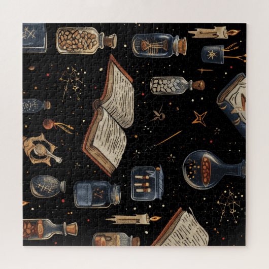 Witchcraft Potion Pattern – Halloween Magic Legpuzzel (Horizontaal)