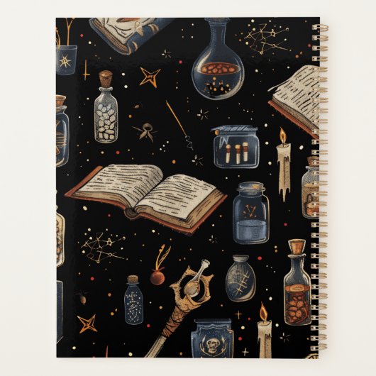 Witchcraft Potion Pattern – Halloween Magic Planner (Achterkant)