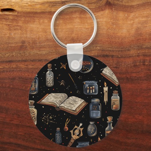 Witchcraft Potion Pattern – Halloween Magic Sleutelhanger (Achterkant)