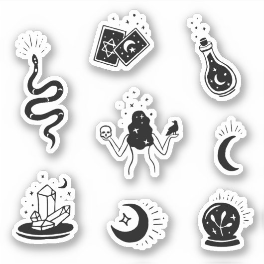 Witchcraft symbolen Whimsigoth Sticker (Voorkant)