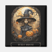  Witchcraft Wiccan Gothic Witchy Halloween Magneet (Voorkant)