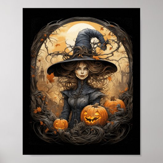 Witchcraft Wiccan Gothic Witchy Halloween Poster (Voorkant)