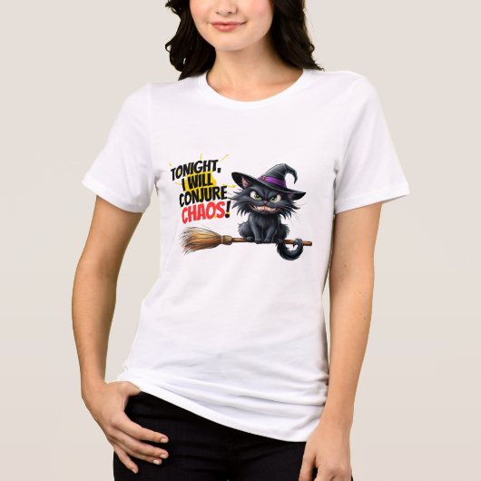 Witcher's Chaos: Zwarte katten in actie Tri-Blend Shirt (Voorkant)