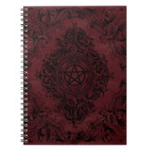 Witchery Flourish | Donkere rode Fantasy Pentacle Notitieboek (Voorkant)