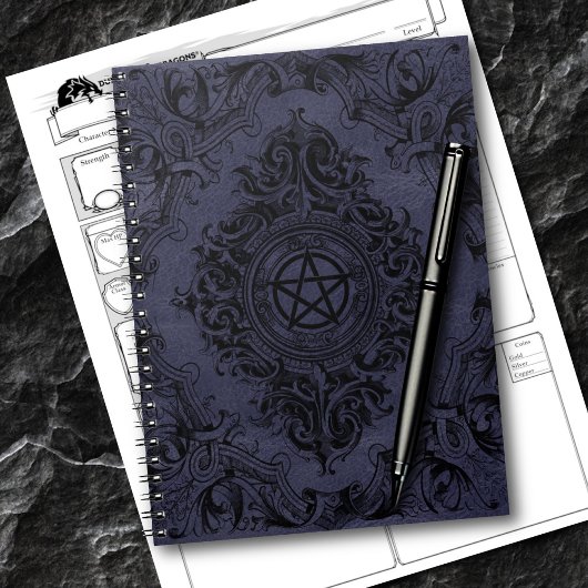 Witchery Flourish | Dusty Paars Fantasy Pentacle Notitieboek