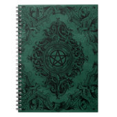 Witchery Flourish | Emerald Green Fantasy Pentacle Notitieboek (Voorkant)