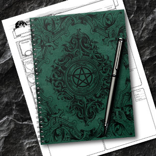 Witchery Flourish Emerald Green Fantasy Pentacle Notitieboek