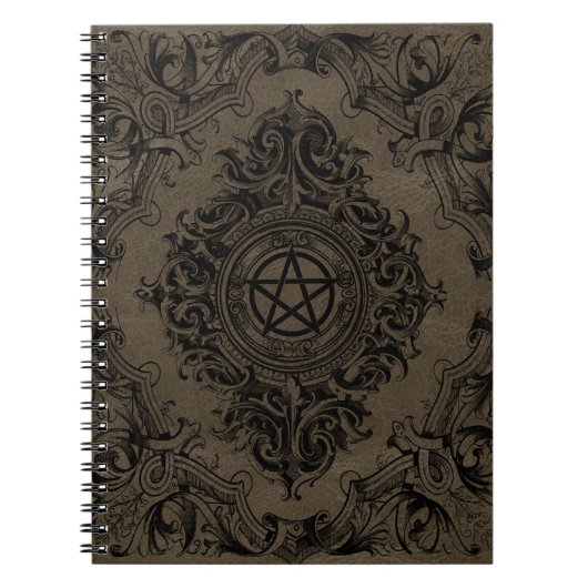 Witchery Flourish | Faux Suede Fantasy Pentacle Notitieboek (Voorkant)
